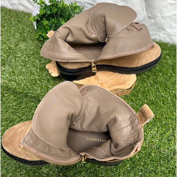 ALLSAINTS tan Suede combat boots US size 7 / 37 - Picture 3 of 16